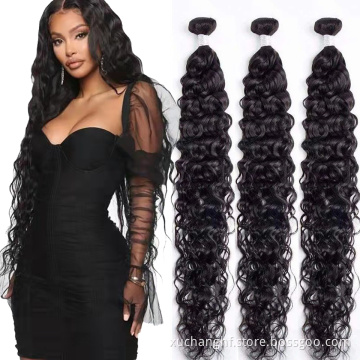 Hanfan Raw Indian Hair Directly From India Virgin Water Wave 100 Human Hair Weave Unprocessed Cuticle Aligned Hair